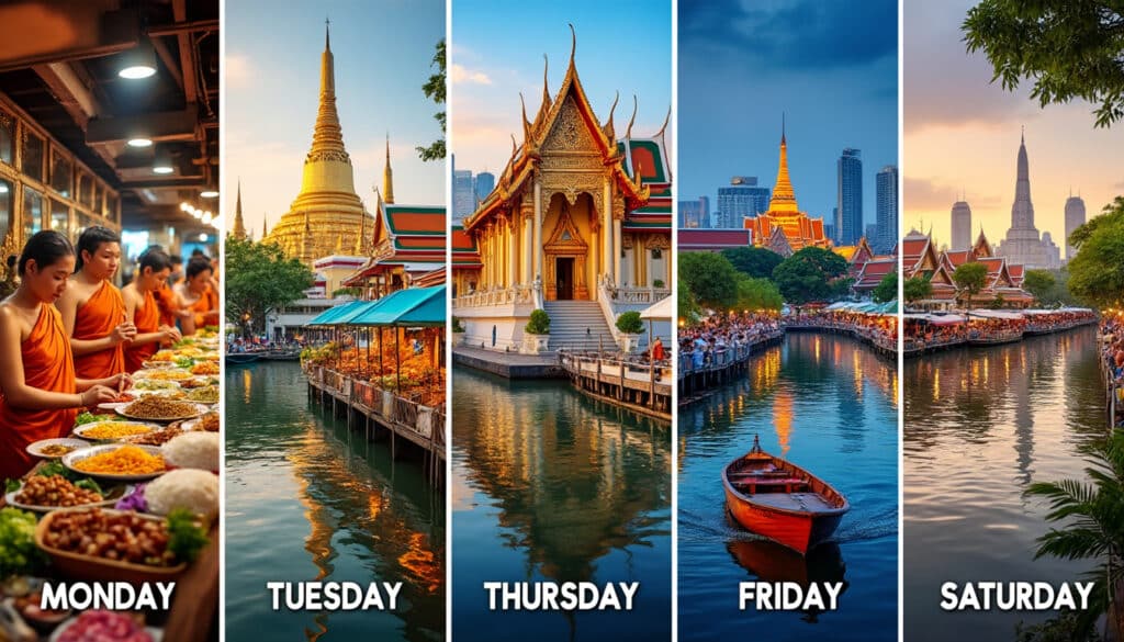 discover the ultimate guide to exploring bangkok, with day-by-day suggestions for activities, attractions, and hidden gems. from vibrant markets to cultural landmarks, find out what to do in thailand's bustling capital throughout the week!