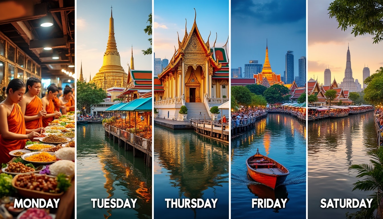 discover the ultimate guide to exploring bangkok, with day-by-day suggestions for activities, attractions, and hidden gems. from vibrant markets to cultural landmarks, find out what to do in thailand's bustling capital throughout the week!